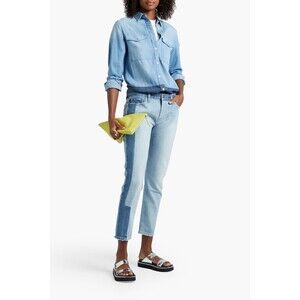 Frame Womens Size 29 Denim Le Garcon Unmatched Straight‎ Jeans 34"Wx27"Ins. NEW